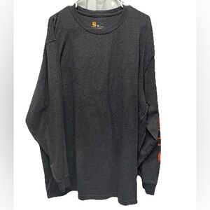 Carhartt men's XXL gray orange long sleeve shirt workwear outdoor basic